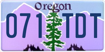 OR license plate 071TDT