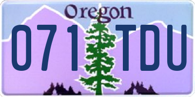 OR license plate 071TDU