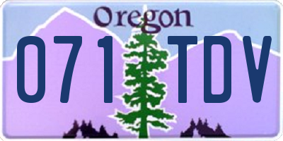 OR license plate 071TDV