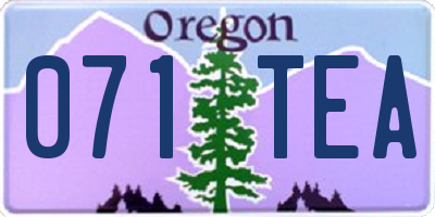 OR license plate 071TEA