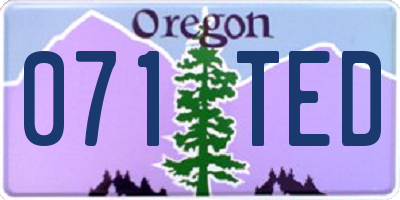 OR license plate 071TED