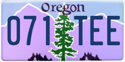 OR license plate 071TEE