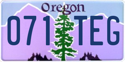 OR license plate 071TEG