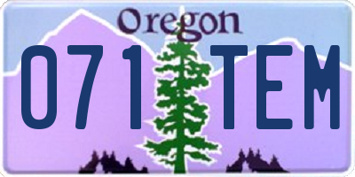 OR license plate 071TEM