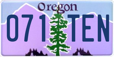 OR license plate 071TEN