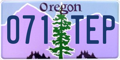 OR license plate 071TEP