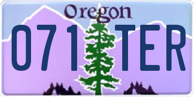 OR license plate 071TER