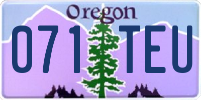 OR license plate 071TEU