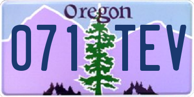 OR license plate 071TEV