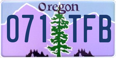 OR license plate 071TFB