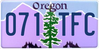 OR license plate 071TFC
