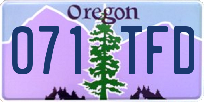 OR license plate 071TFD