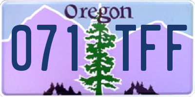 OR license plate 071TFF