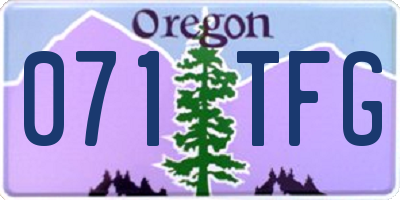 OR license plate 071TFG