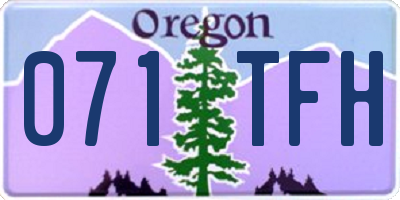 OR license plate 071TFH