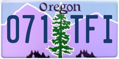 OR license plate 071TFI