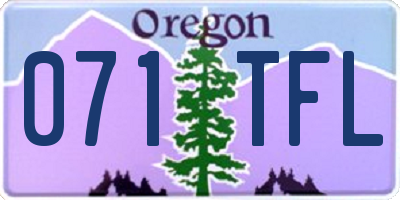 OR license plate 071TFL