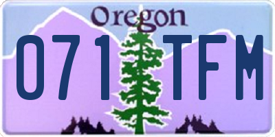 OR license plate 071TFM