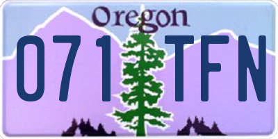 OR license plate 071TFN