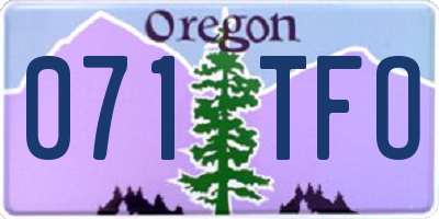 OR license plate 071TFO