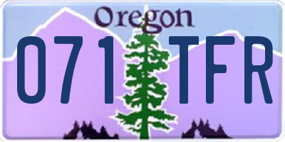 OR license plate 071TFR