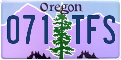 OR license plate 071TFS