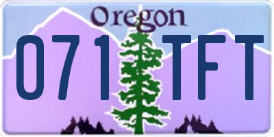 OR license plate 071TFT