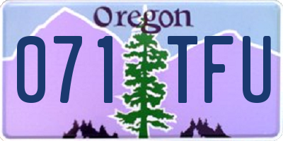 OR license plate 071TFU