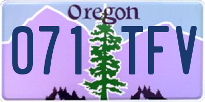 OR license plate 071TFV