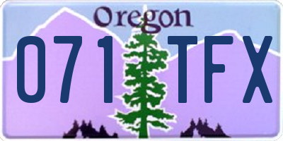OR license plate 071TFX