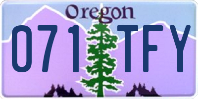 OR license plate 071TFY