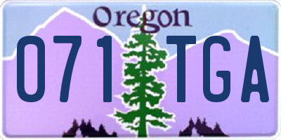 OR license plate 071TGA