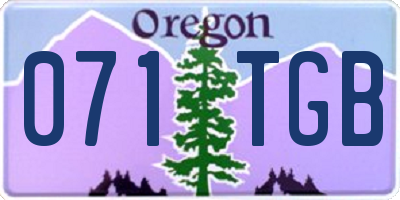 OR license plate 071TGB