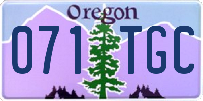 OR license plate 071TGC