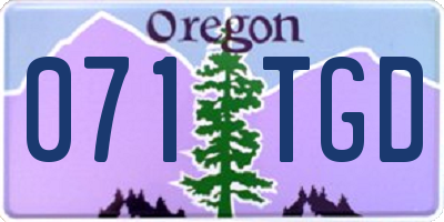 OR license plate 071TGD