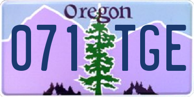 OR license plate 071TGE