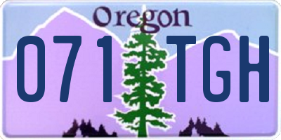 OR license plate 071TGH