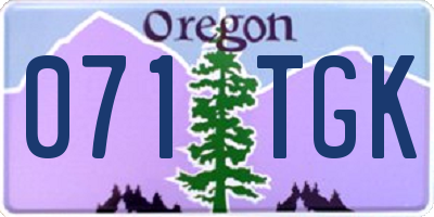 OR license plate 071TGK