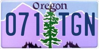 OR license plate 071TGN