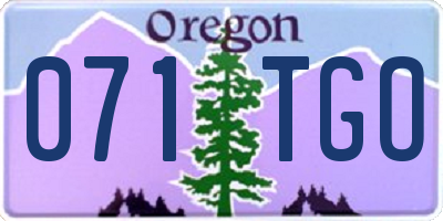 OR license plate 071TGO