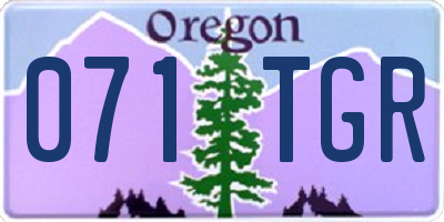 OR license plate 071TGR