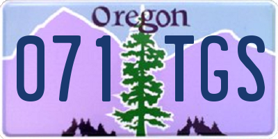 OR license plate 071TGS