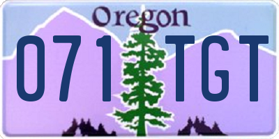 OR license plate 071TGT