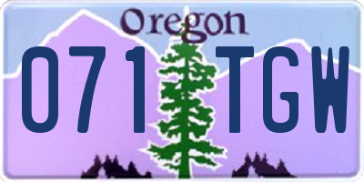 OR license plate 071TGW