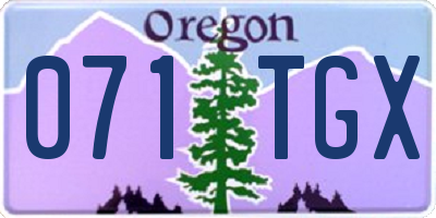 OR license plate 071TGX