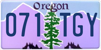 OR license plate 071TGY