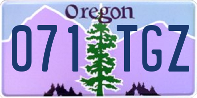 OR license plate 071TGZ