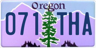 OR license plate 071THA