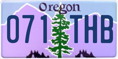 OR license plate 071THB