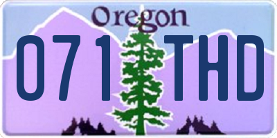 OR license plate 071THD